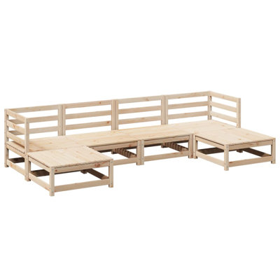 Lark Manor™ 6 Piece Patio Sofa Set Solid Wood Pine