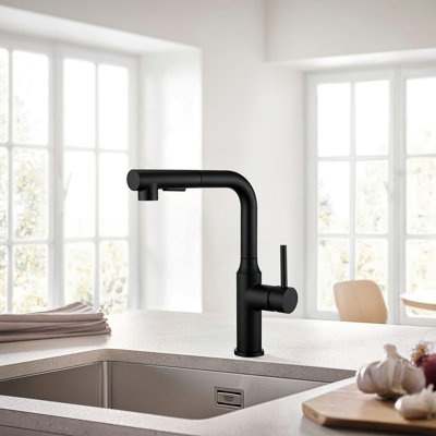 Frank High Arc One-Handle Pull-Down Classic Kitchen Faucet, Lead Free, Matte Black