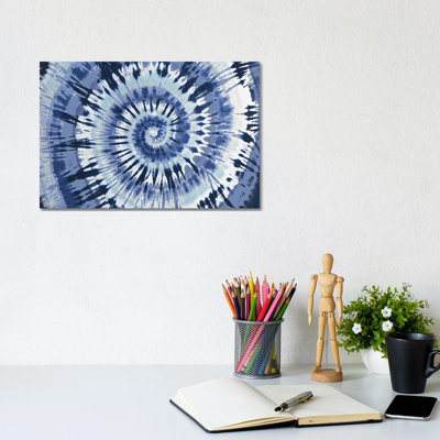 Tie Dye Blue 1 Piece Wrapped Canvas Wall Art