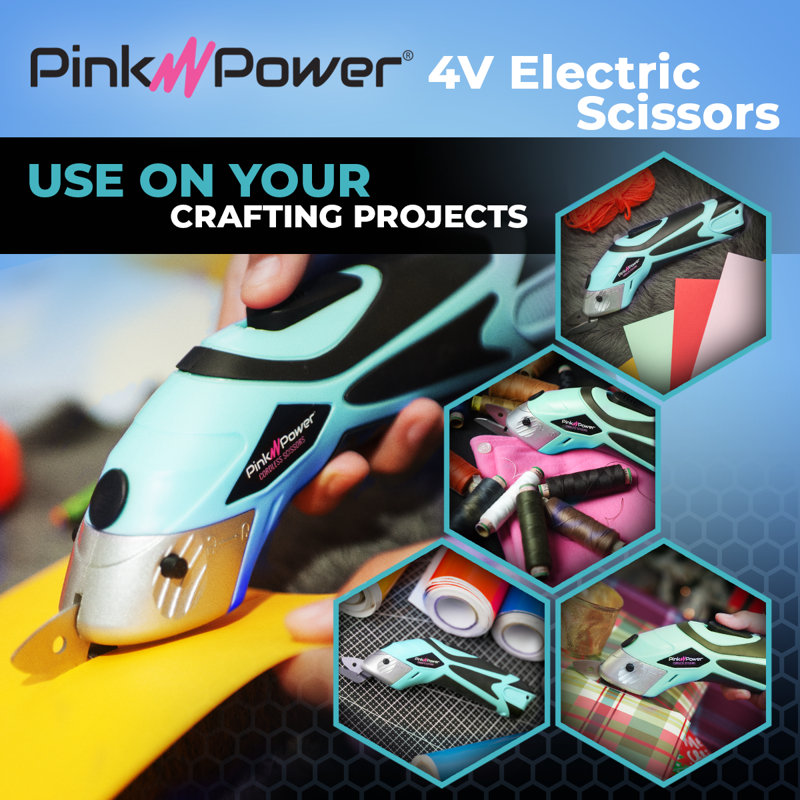 Coupe-papier électrique sans fil Pink Power, Éclaboussure turquoise