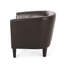 Fauteuil club tendance en brun, avec un revêtement et une structure en bouleau
