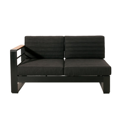 V Shape Left Arm Package: 2 Two Sofas, 1 Corner & Coffee Table. Aluminum Structure With Cushions, Black Look Kit: Two Built, Water-Repellent Padding, Finish