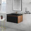 30 po X P 20 po P x 16 po Meuble-lavabo mural simple H en chêne avec plateau en résine