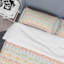 Ensemble de housse de couette multicolore à rayures tribales ivoire / rouge / vert en microfibre 3 pièces-364668186