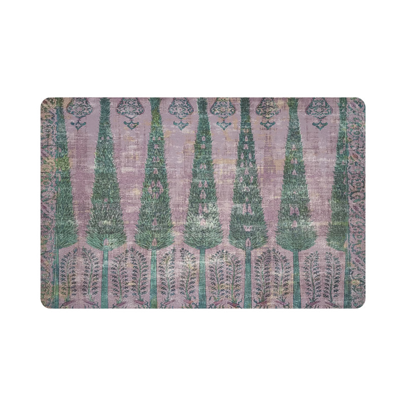 Topkapi Garden Pebbles Placemat Set, Green/Pink