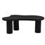 Table basse noire, 44 po x 25,9 po, plateau épais de 1,5 po. Crème, 3 pieds, installation facile, bord arrondi pour la maison