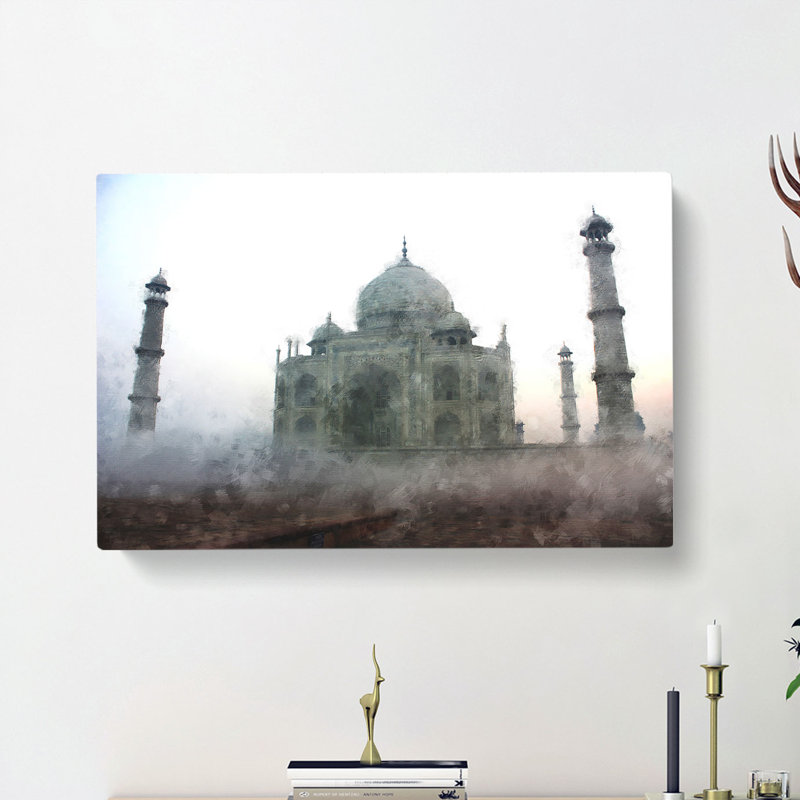 Mist Over The Taj Mahal In India - Wrapped Canvas, 50cm H x 76cm W x 3cm D