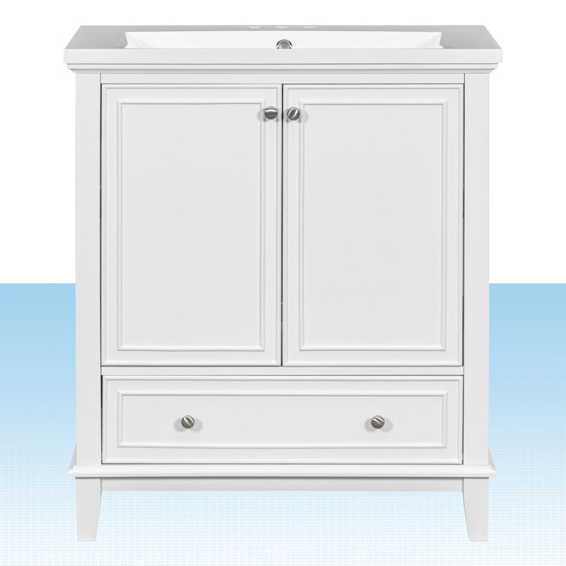 Meuble-lavabo simple 30 po avec comptoir, Blanc