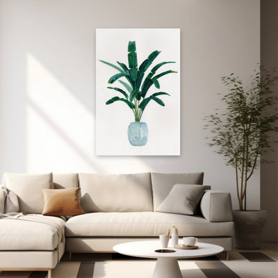 Serene en bleu - plante tropicale verte en pot