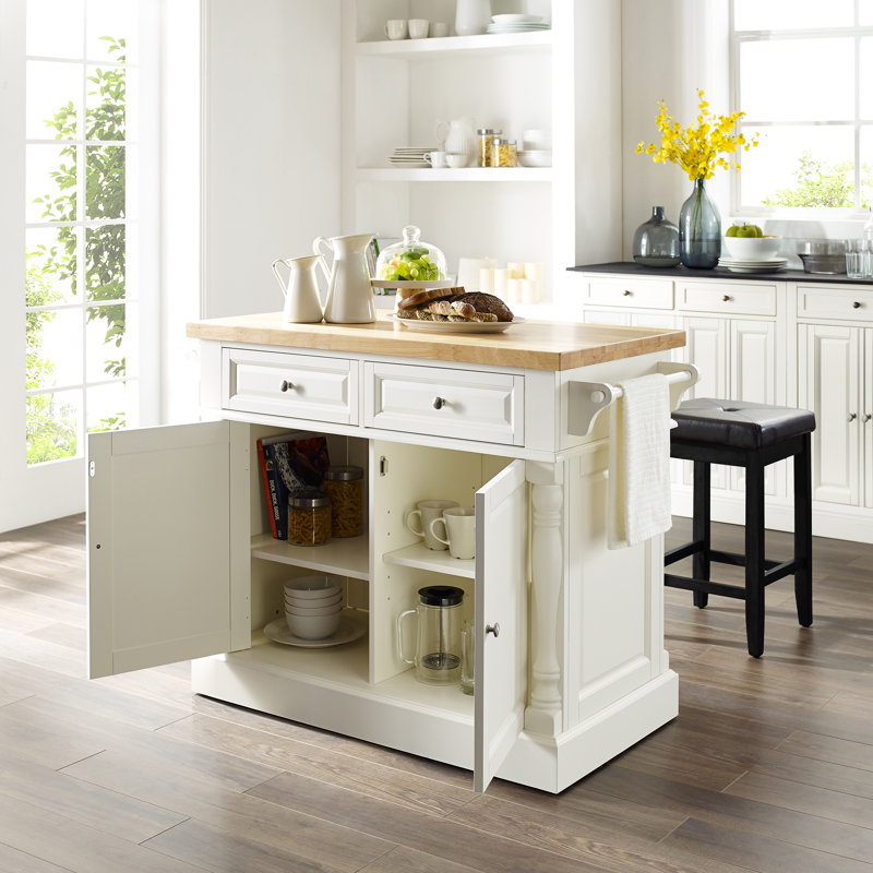 Diamondback 48.25 " W Kitchen Island Set, White