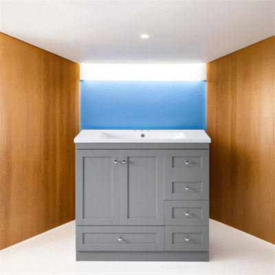 Sayaf 35.8'' Single Bathroom Vanity with Resin Top