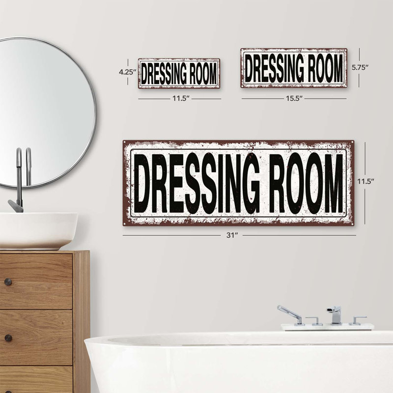 Enseigne en métal pour vestiaire, H 5,75 po x l 15,5 po x P 0,04 po