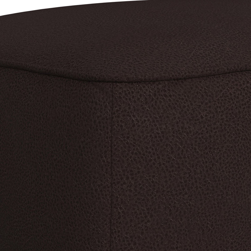 Okehampt Ottoman with Wood Base in Pebble, Brown