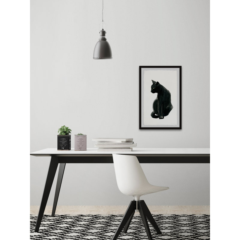 « mystérieux black chat » par parvez taj,-cadre photo imprimé sur papier, H 45 po x l 30 po x P 1,5 po