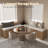 Kitchen Breakfast Nook Bench, Backless Wood Corner Bench With Cushion Seat, L Shape Dining Bench With Hidden Storage Space-1855452555-1855452557