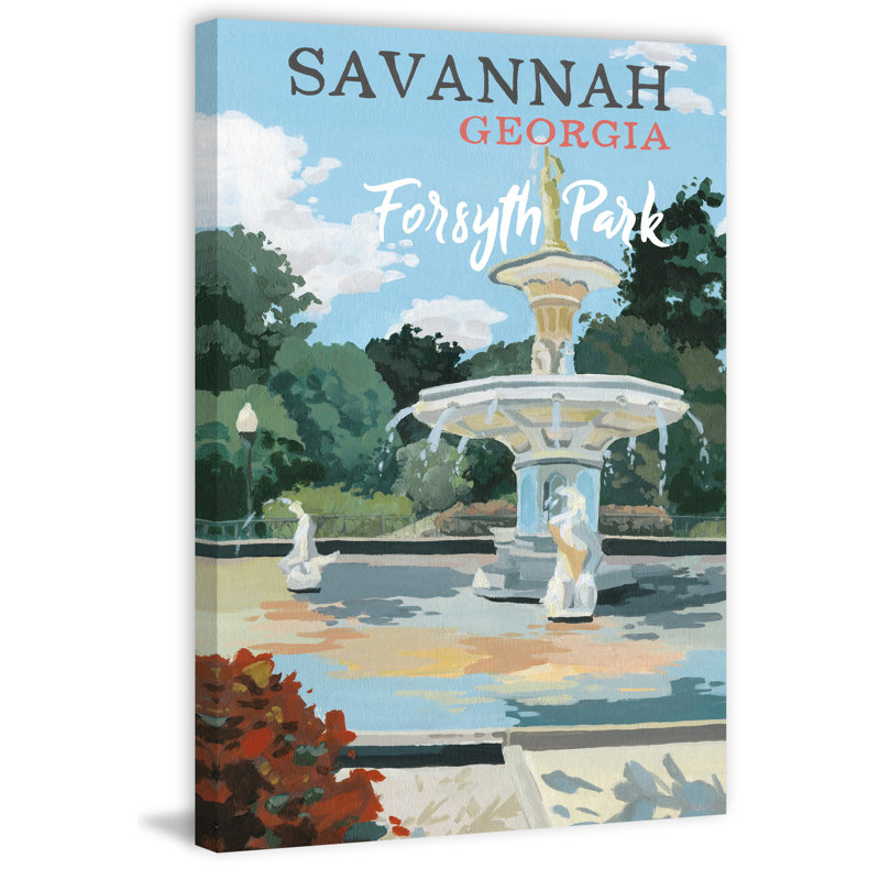«Forsyth Park in Savannah, Georgia», impression sur toile tendue, H 45 po x l 30 po x P 1,5 po