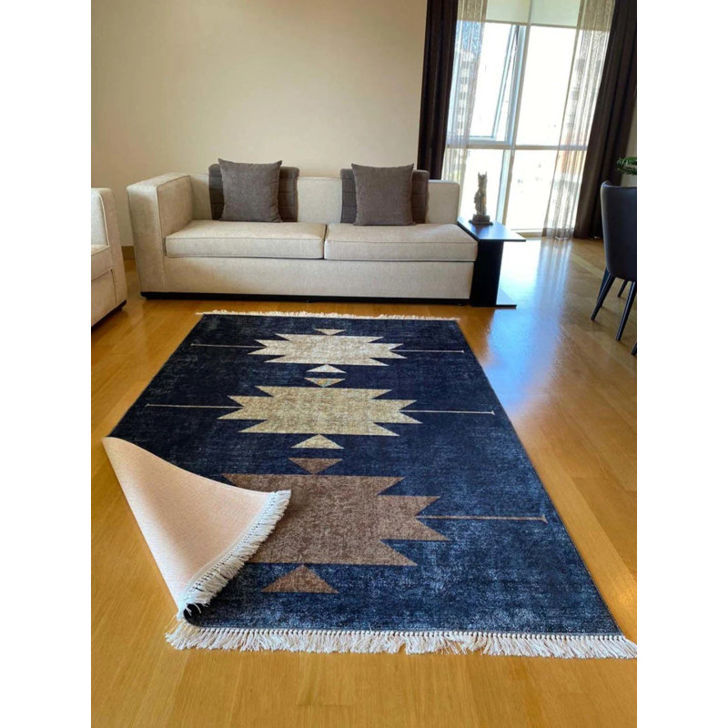 Tapis Lao avec envers antidérapant, Rectangle 5 pi 3 po x 6 pi 7 po