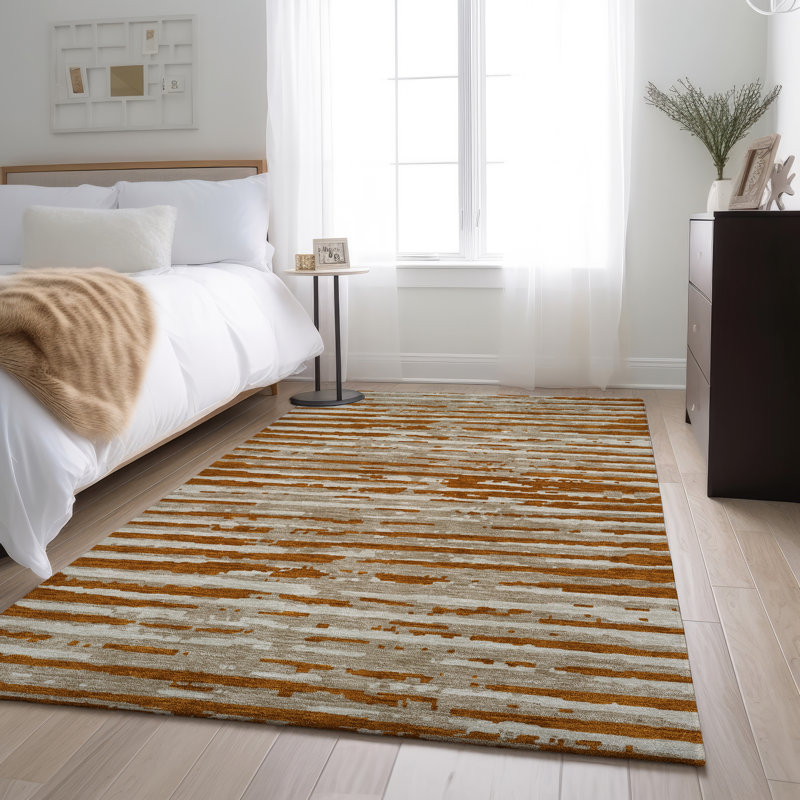 Premium Machine Washable Prisco Paprika Rug, Rectangle 9' x 12'