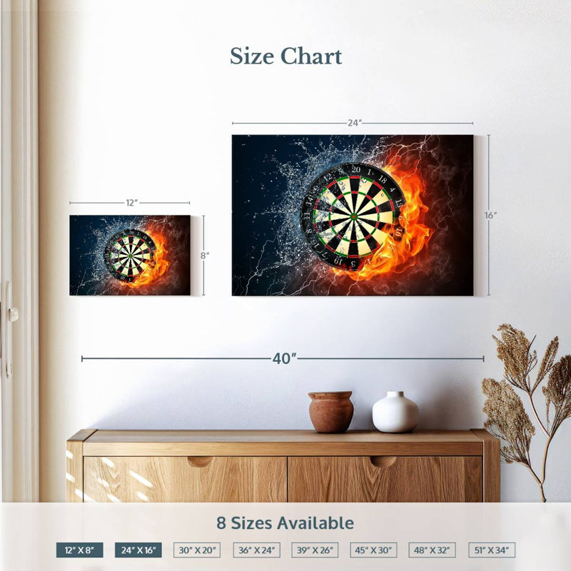 Jeu de fléchettes Senne, H 16 po x l 24 po