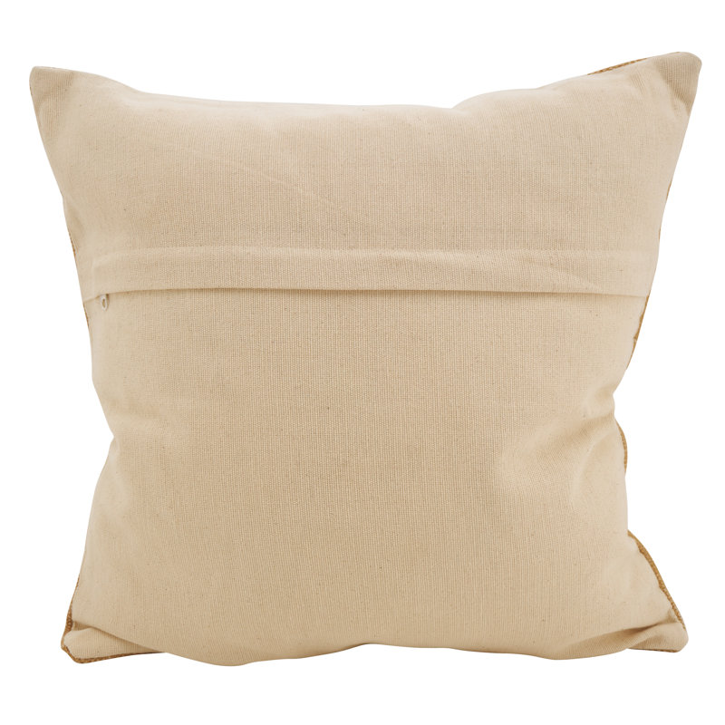 Bohemian Mosaic Red Cotton and Polyester Square Throw Pillow