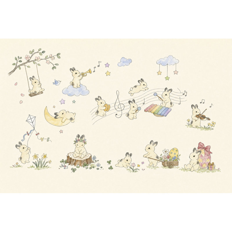 Décoration murale amovible Meadow Flowers, 200 po x 120 po, Non tissé