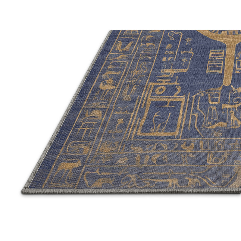 Machine Washable Gray Area Rug, Rectangle 4' x 6'