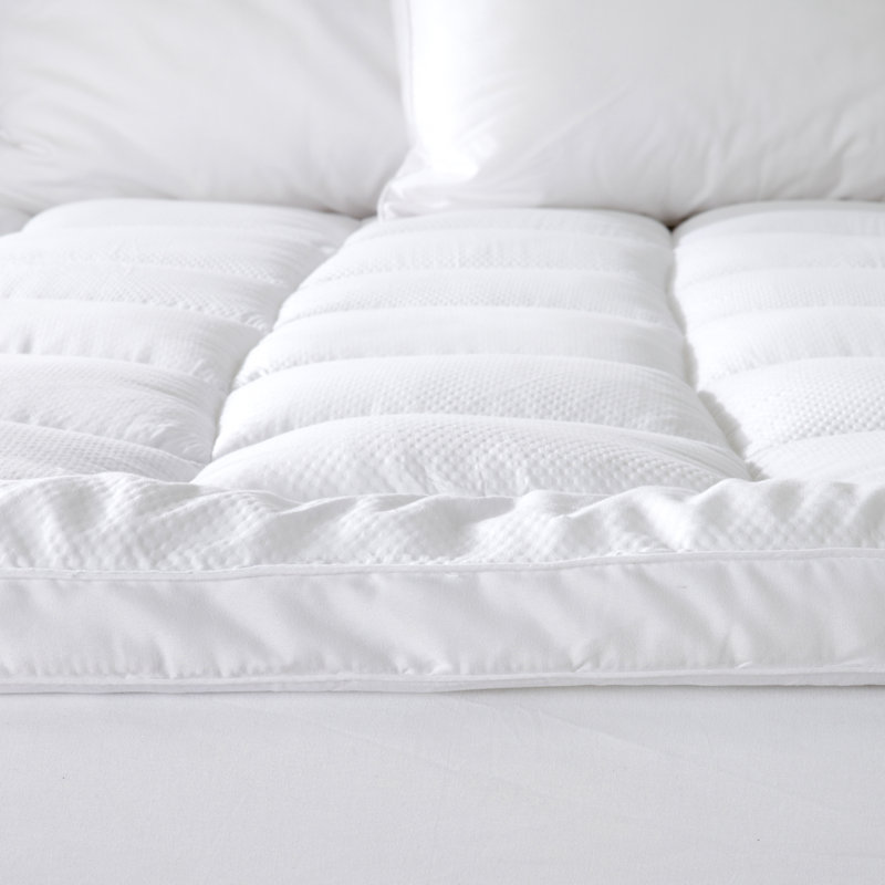 2" Down Alternative Box-Stitched Mattress Topper, Twin XL, White