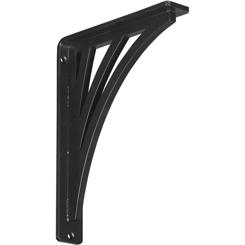 Support en fer forgé Nevio, H 10 po x l 1,5 po x P 7,5 po, Noir