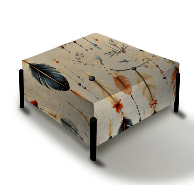 Desert Dreamcatchers Boho Pattern - Boho Large Square Ottoman