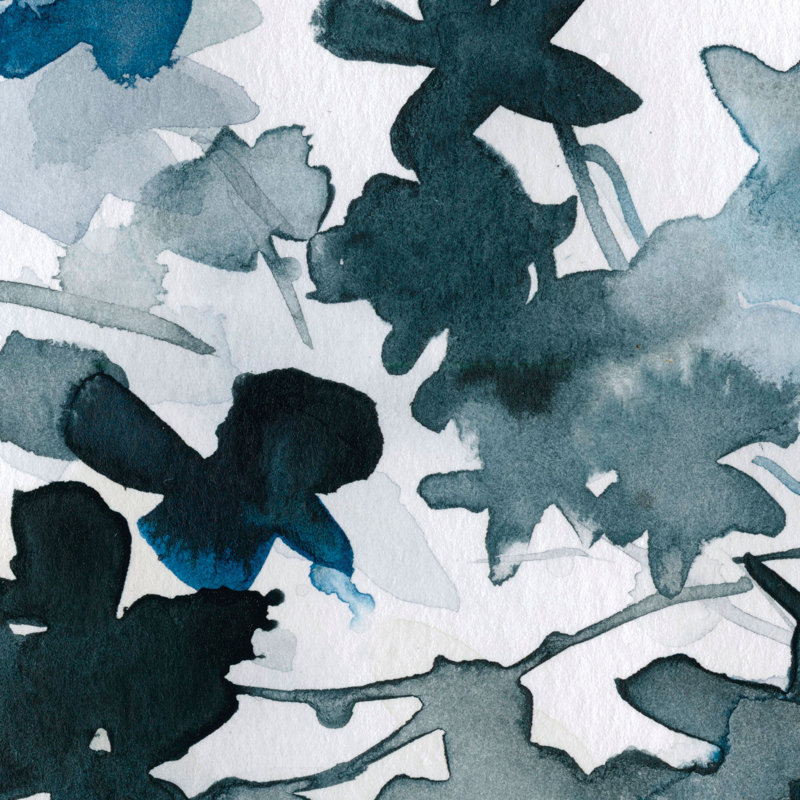 "Blue Cherry Blossoms" par Carol Robinson - reproduction de peinture acrylique sur toile, H 22 po x l 28 po x P 1,5 po