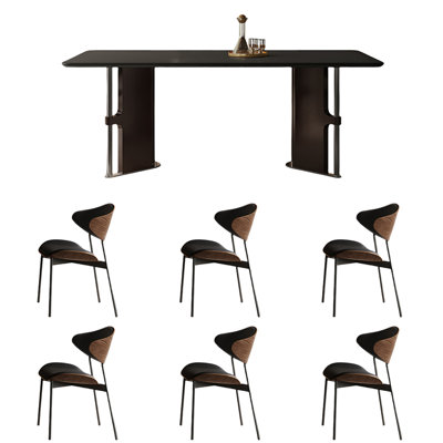 European light luxury simple dining table set