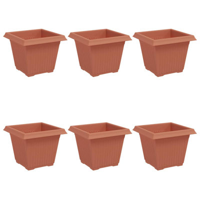  Square Flower Pot 6 Pcs Plastic