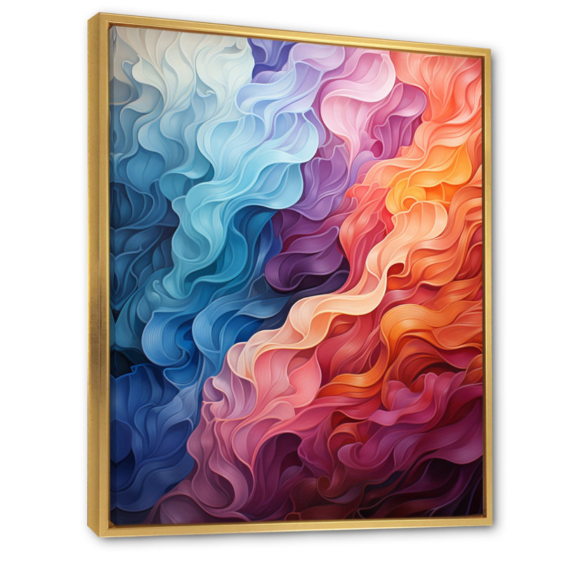 Opt Art Delirium VII - impression, H 20 po x l 12 po x P 1 po, Cadre flottant doré