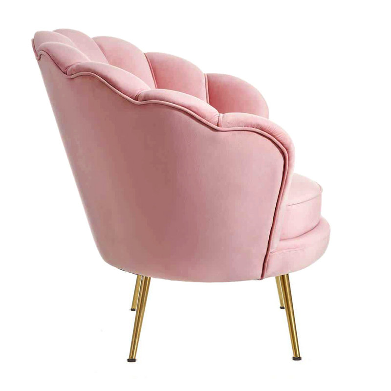 Mardina Velvet Lounge Chair, Pink