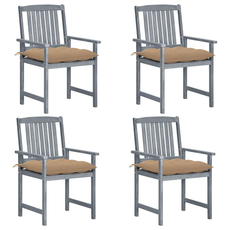 Chaise de patio avec coussins Dederang, Gris anthracite, gris