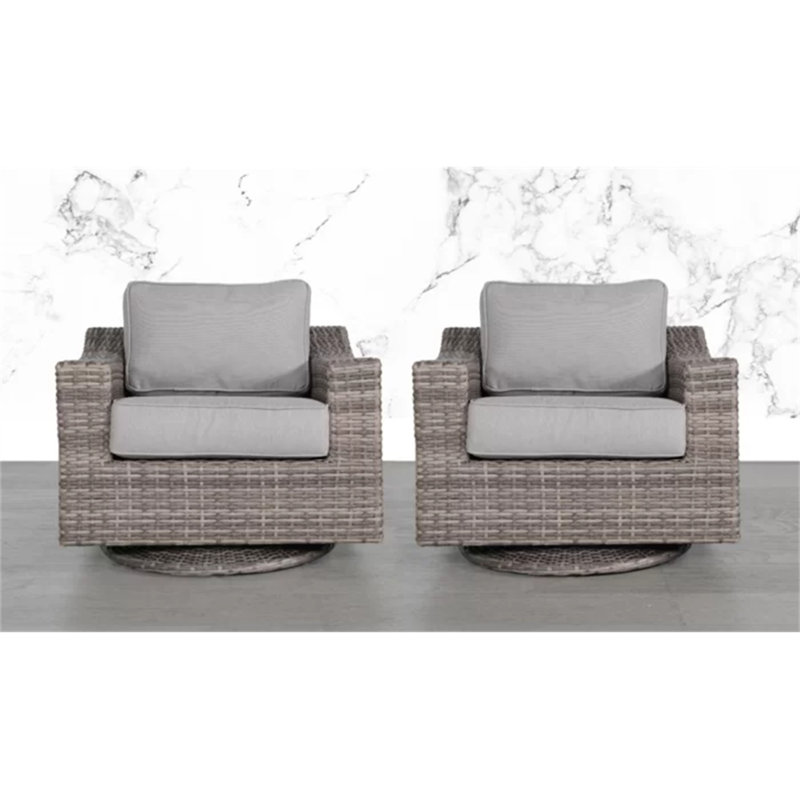 Élégante chaise de patio pivotante entièrement assemblée avec coussins luxueux - parfaite pour la détente en plein air (excluant la table)