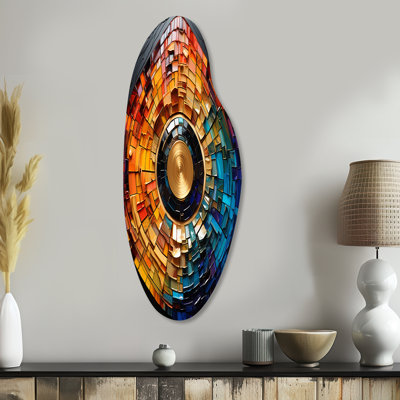 Retha - Vinyl Records Curved Shape Asymmetric Metal Wall Art