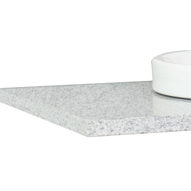 Gray Granite 37" Vanity Top with White Ceramic Sink