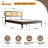 Caneva Queen Size Scandinavian Solid Wood Platform Bed Frame, CAB-42-Q, with Rattan Headboard, Espresso Oak, No Box Spring Needed-1772627233-1772627234