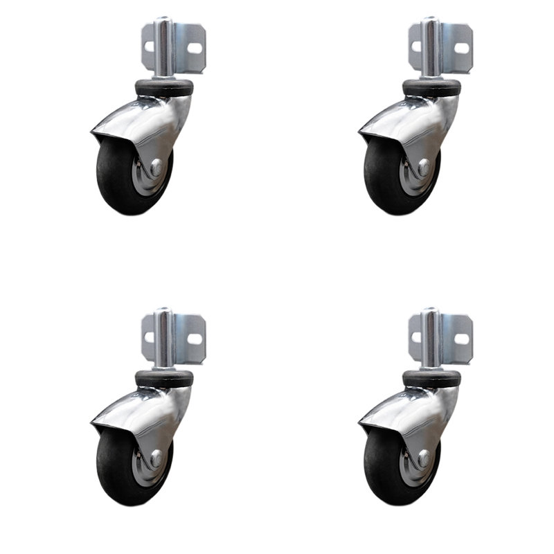 Bright Chrome Neoprene Rubber Casters