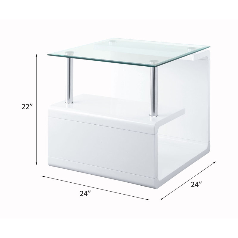 Glass Top End Table
