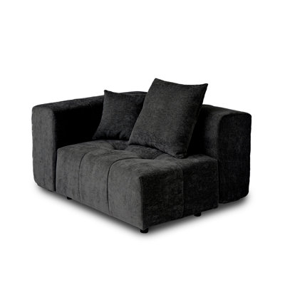 Kay Upholstered Modern Linen Fabric One-Armed Chair (Convertible Corner/Side Unit)