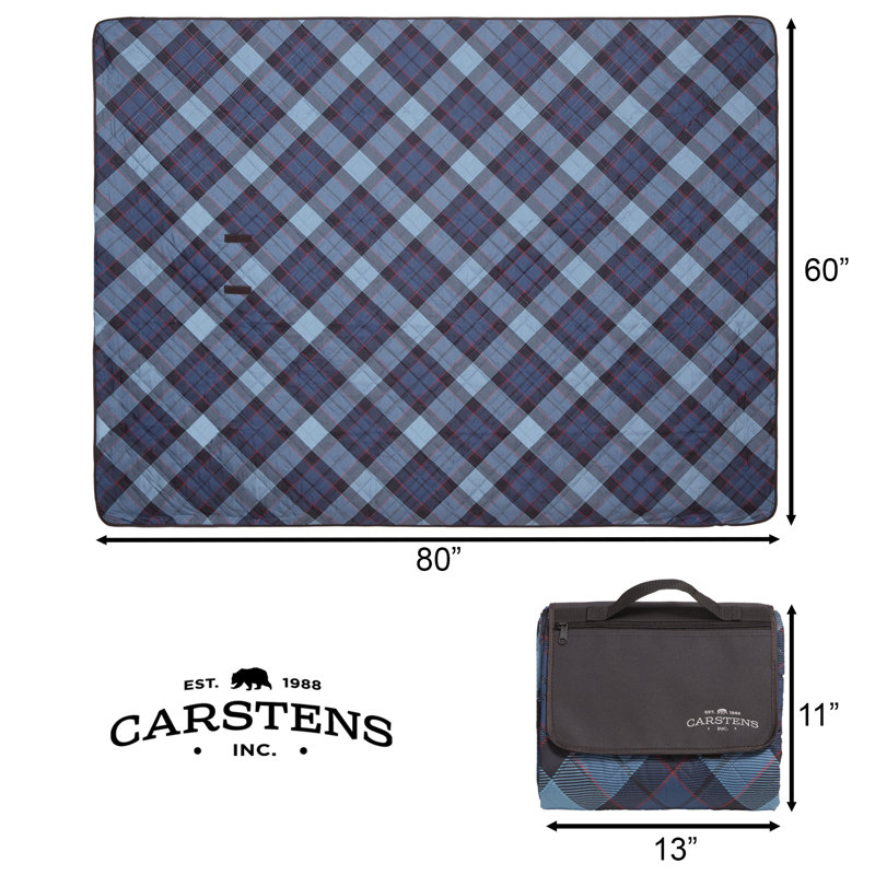 Stormy Plaid Picnic Blanket