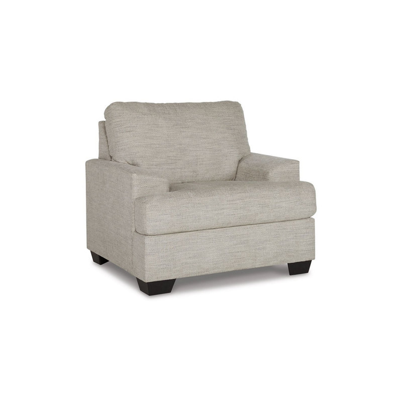 Fauteuil d'appoint Safal de 39 po avec accoudoirs angulaires et polyester gris pâle