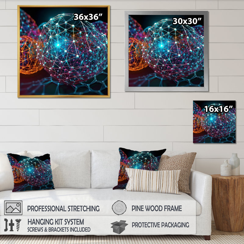 Impression sur toile liquide à cristaux liquides Matrix I - Fractals, H 36 po x l 36 po x P 1,5 po
