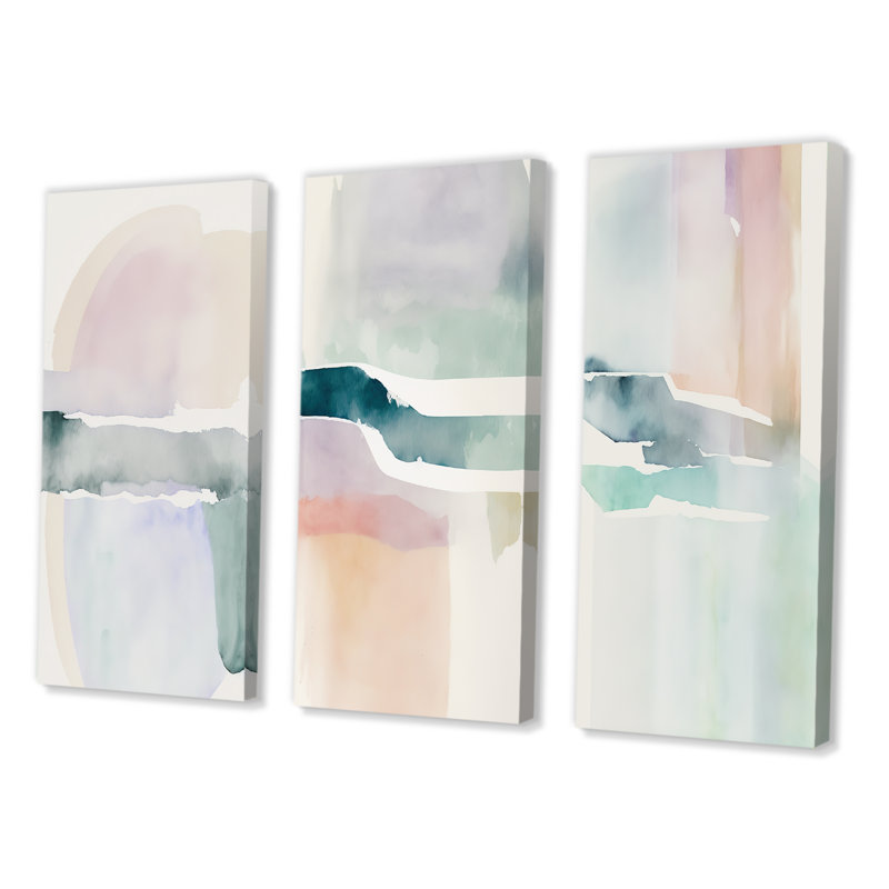 Pastel Serenity - ensemble 3 pièces, Toile tendue, H 20 po x l 36 po