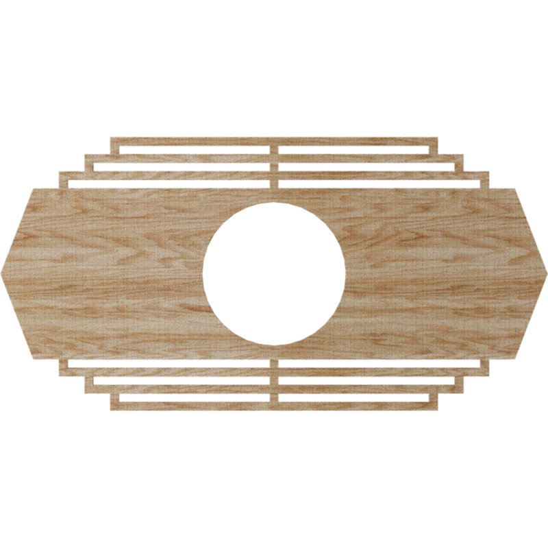 Médaillon de plafond en bois Chrysler, H 8 po x l 16 po x P 0,38 po, Chêne rouge