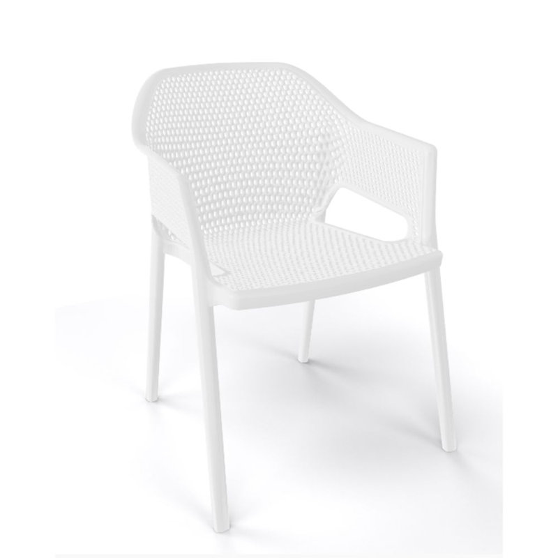Chaise de patio empilable Minush, Blanc