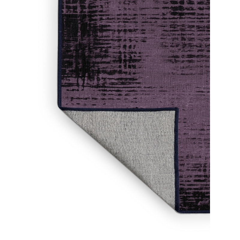 Tapis mauve lavable à la machine, Rond 6 pi