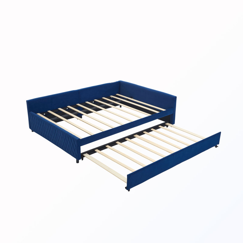 Lit de jour simple rembourré avec couchette, Navy